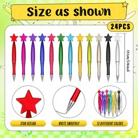 AmazingSpark 48 Pcs End of School Year Gifts Bulk 24 Multi Color 5-in-1 Highlighters & 24 Ballpoint Pens Set for Back to School Office Aesthetic Stationery Supplies(Star Style)