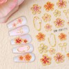 2pcs 5D Embossed Flower Nail Stickers, Self-Adhesive Summer Nail Flower