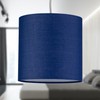 firstchoicelighting Set of 2 Navy Blue Cotton Fabric Table Lamp