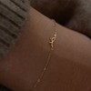 Poxtex Gold Tiny Mini Bow Bracelet for Women Jewelry Gift