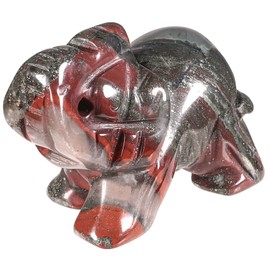 KYEYGWO African Bloodstone Crystal Elephant Carved Gemstone Lucky Elephant Ornaments Healing Crystal Figurines Statues for Decoration 1.5 Inches