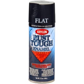 Krylon (K09218007-6 PK) 'Rust Tough' Flat Black Rust Preventive Enamel - 12 oz. Aerosol, (Case of 6)