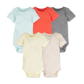 MiracleWear Solid Color Baby 5-Pack Bodysuits Short-Sleeve Daywear for Boy, Girl & Neutral Unisex …