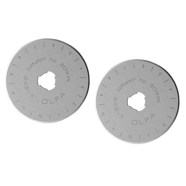 2 X OLFA 45mm Rotary Cutter Replacement Blade (1pk)