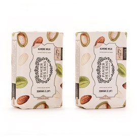 Panier des Sens - Almond Milk Bar Soap - Moisturizing Gentle Scented Soap Bar - Natural Soap with Shea Oil - 97% natural ingredients Made in France - Vegan Friendly - Body and Hands - 2x7 oz