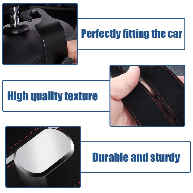 ZEPIQOR Pack of 6 Car Storage Hooks, Car Plastic Hooks