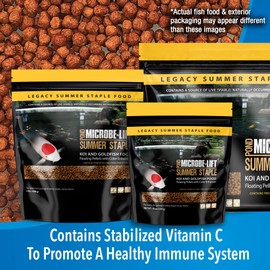 Microbe-Lift MLLSSBAG Summer Staple Floating Fish Food Pellets for Ponds, Water Gardens, and Fountains, for Live Goldfish and Koi, 40 Pounds