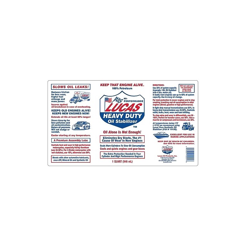 Lucas Oil 10001 Heavy Duty Oil Stabilizer - 1 Quart