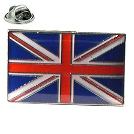 GBJUK Union Jack Enamel Pin Lapel Badge with Butterfly Clasp Back