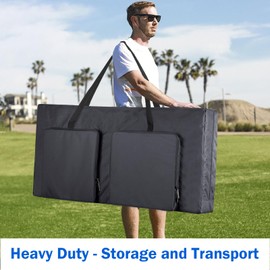 ZKOO Cornhole Carrying Case Fits 4' x 2' Regulation Size Board, Heavy-Duty 600D Cornhole Boards Bag with Extra Pockets for Cornhole Outdoor Games