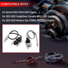 YINAVAGAD 0101532228 0101532328 Upstream & Downstream NOx Sensor Inlet & Outlet for Detroit DD13 DD15 DD16, for Freightliner Cascadia 2012-2022, for 2016-2022 Western Star 5700XE, 5WK97338A 5WK97339A