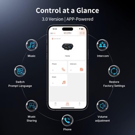 Fodsports Motorcycle Bluetooth Intercom, Music Sharing, M1S Pro 2000m 10 Riders Group Helmet Communication System Headset Universal Wireless Interphone (Waterproof/Handsfree/Stereo Music/GPS/2 Mic)
