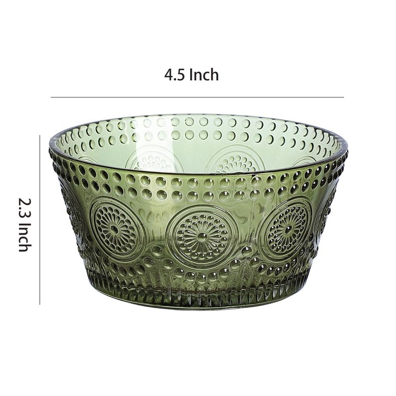 WAIT FLY Embossed Sunflower Glass Bowl Salad Bowl Candy Dish,
