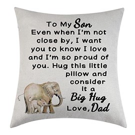 Son Throw Pillow Cover from Dad Father Graduation Gift for Him Inspirational Gift Son Birthday Gift from Daddy Cushion Cover (Son from dad)