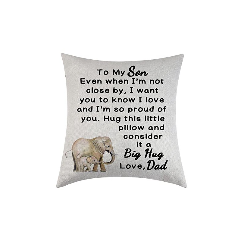 Son Throw Pillow Cover from Dad Father Graduation Gift for