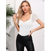 Missufe Women's Transparent Mesh Short Sleeve Bodycon Top Summer Body