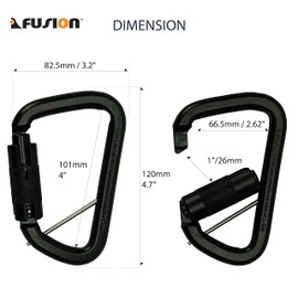 Fusion Climb Tacoma Steel High Strength Auto Lock Modified D-Shaped Carabiner (FP-9005-PKHS-BLK)