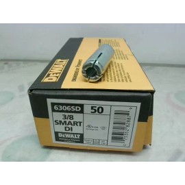 DeWalt 6306SD 3/8"-16 Smart DI Carbon Steel Drop In Anchor (50 PCS) - New In Box