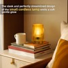 MJ PREMIER Cordless Lamps Rechargeable Glass Table Lamp Portable Dimmable
