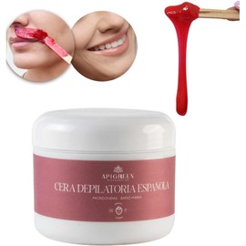 APIGREEN - CERA DEPILATORIA ESPAÑOLA PARA DEPILAR PIEL SENSIBLE ROSTRO BIKINI BARBA PIERNAS 120G - FRESAS DEPILA SIN DOLOR EFICAZ EN TODO TIPO DE VELLO (fresas)
