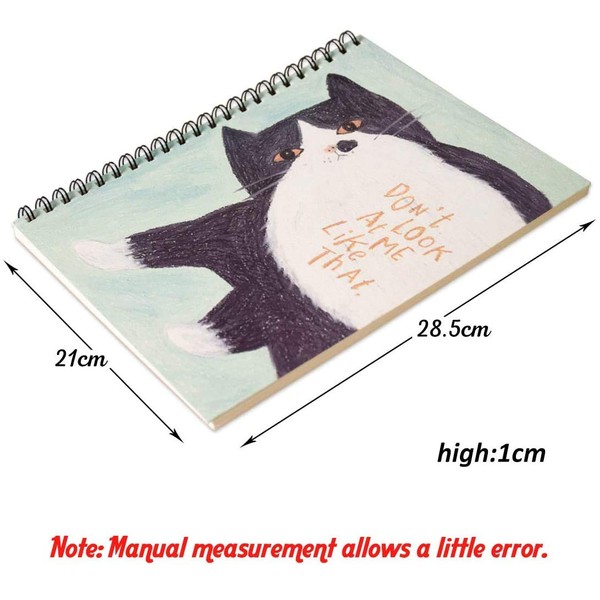 Marte Vanci 11.22” x 8.5“ Cat Cover Spiral-Bound Sketchbook, A4 Blank Sketch Pad Notebook 40 Sheets Sketch Books for Drawing Artist Pencil Watercolor Painting and Coloring 170gms