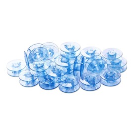 IWOWHERO 25 Pcs Blue Plastic Sewing Machine Bobbins Spools Durable Accessories for Feiyue Household Machines Box Essential Sewing Tools
