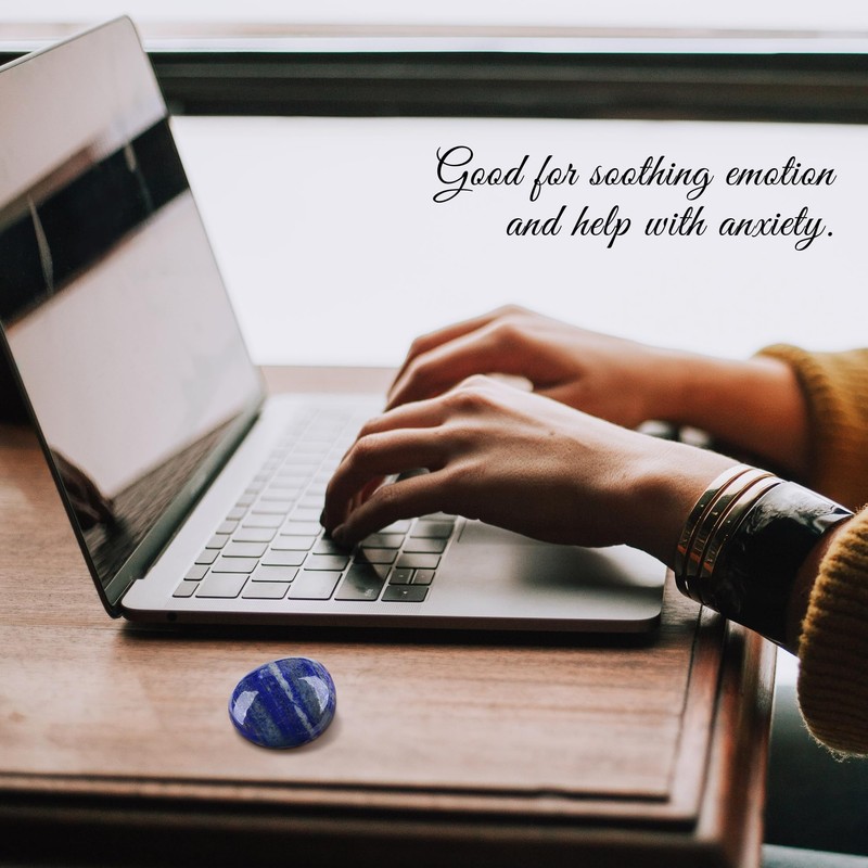 YATOJUZI 1.6"-2" Lapis Lazuli Natural Crystals and Healing Stones Worry