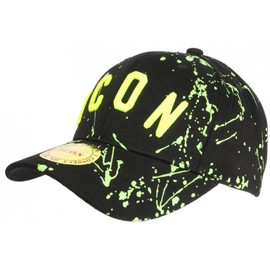 Hip Hop Honour Icon Neon Yellow and Black Streetwear Baseball Cap Fyck - Unisex, black