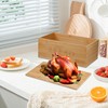 Jasvelly Bamboo Bread Bin with Chopping Board Lid and Linen