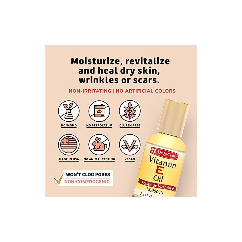 De La Cruz Vitamina E Aceite 2.2 oz, Paquete con