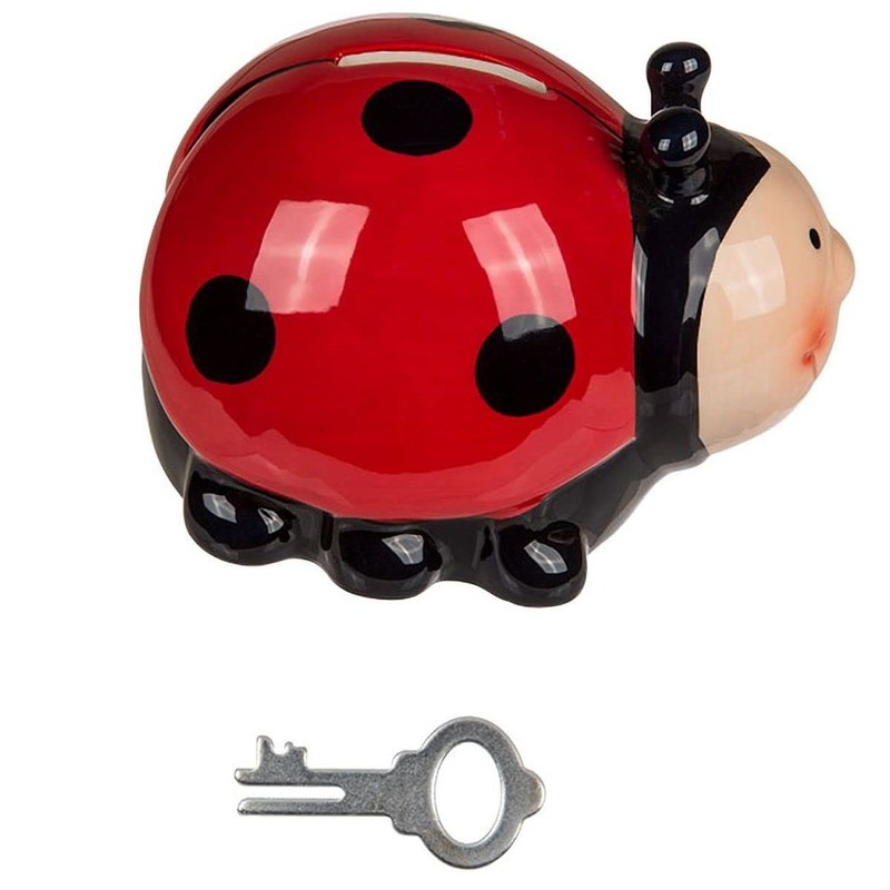CUTE LADYBIRD MONEY BOX CERAMIC