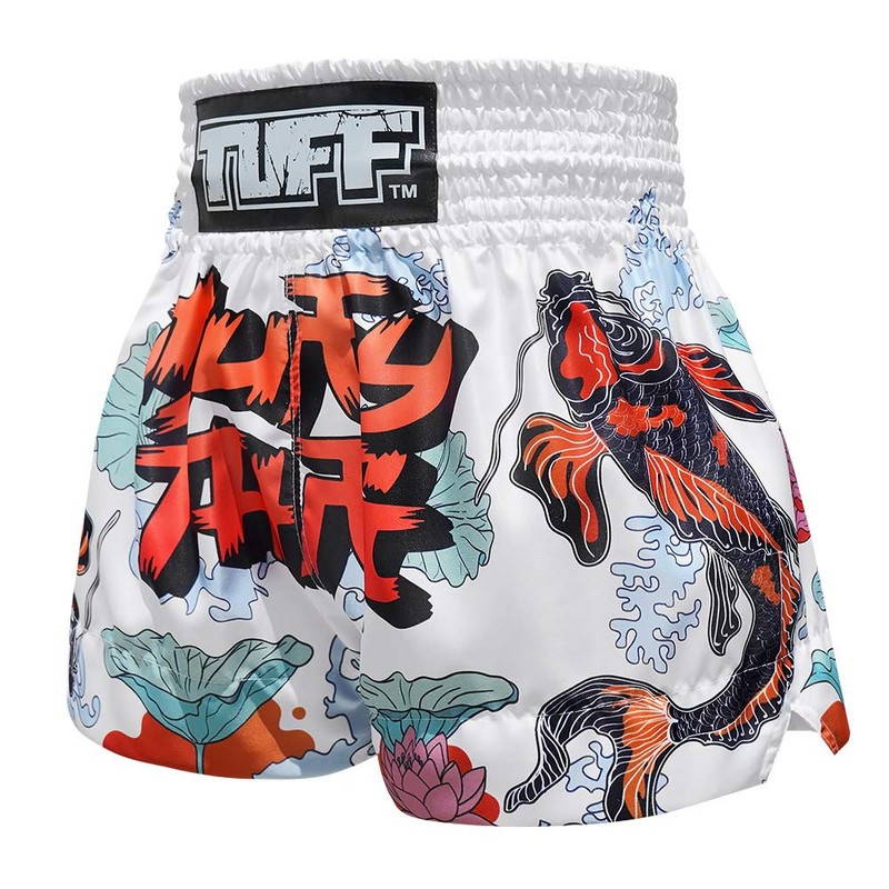 Tuff Boxing Muay Thai Shorts Trunks - White - Medium