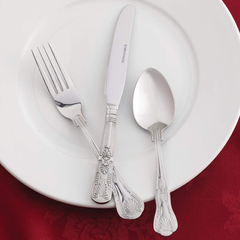 Olympia D688 Kings Cutlery Soup Spoon (Pack of 12), Silver