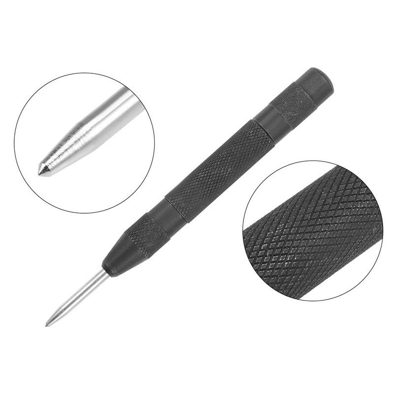 sourcing map Automatic Center Punch HSS Adjustable Spring Loaded Drill