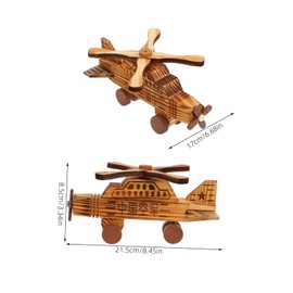 Operitacx Aeroplane Model Ornament Home Decorations - Airplane Model Plane Craft in Aircraft Shape Vintage Model Plane Retro Ornament Airplane Figure Golden Woods