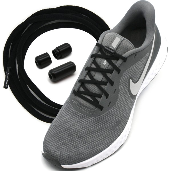 Run out sports Elastic Laces With Metal Fastener, No Bow,