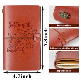 Horse Gift Just a Girl Who Loves Horses A6 Size Refillable Writing Journal Horse Lovers Gift Encouragement Gift Horseshoe Journal(Footprint Loves HorseA6)
