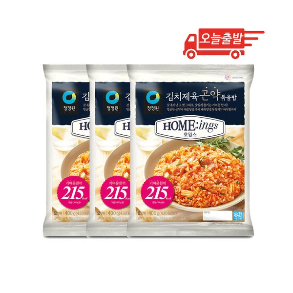 Departing today Chungjungwon Homin&#39;s Kimchi Jeyuk Konjac Fried Rice 400g 3pcs, One ColorOne Color_1One Size1 / 오늘출발 청정원 호밍스 김치제육 곤약 볶음밥 400g 3개, One ColorOne Color_1One Size1