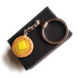 Purple Petals Jewellery Box Handmade Miniature Fun Buttered Buttery Scrummy Crumpet Charm Keyring