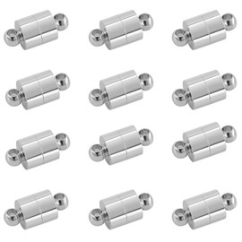 Cierres y cierres magnéticos de collar, cierres magnéticos para hacer joyas, plata 925, paquete de 20 convertidores de collares y pulseras (12 piezas plateadas)