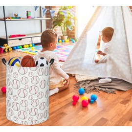 TIBAOLOVER Baseball Kids Laundry Basket Baby Hamper Baseball Toy Storage Bin for Boys Room Decor Baby Nursery Hamper Gift Baskets for Bedroom Bathroom(Baseball)