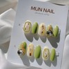 MunNail Moon Nail Green TeaColor changeable - Long Oval /