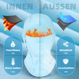 ICOCOPRO Children's Winter Balaclava, Warm Balaclava, Windproof Face Mask, Ski Mask, Balaclava for Boys and Girls, One Size, blue