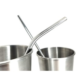 DS Living 12 Pcs Stainless Steel Reusable Metal Drinking Straws, Set of 10 + 2X Free Cleaning Brushes and Free Carry Pouch (10 Straw + 2 Brush Pack)