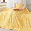 BNuitland Light Yellow Flannel throw blanket (50X71 inches) with Pillow