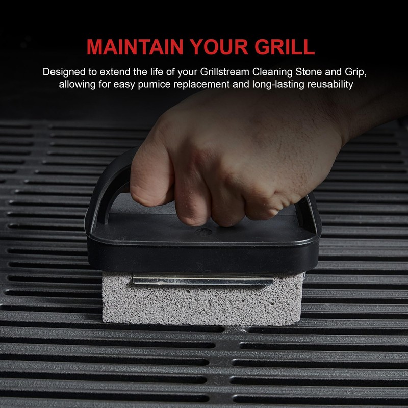 Grillstream Barbecue Cleaning Stone Replacement, Natural Pumice, Easy-Attach for Deep