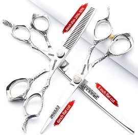 Hairdressing Scissors, Hairdressing Scissors, Super Sharp Hairdressing Scissors, 5.5/6/7/8 Inch Scissors for Cutting Hair, Sturdy Hand Feel (6 + 8 Inch 3-Piece Set-B)