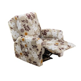 CRFATOP Recliner Chair Covers with Pockets Single Recliner Cover 4-Pieces Lazy Boy Chair Cover Fallon Collection Slipcover for Recliner with Elastic Bottom,02