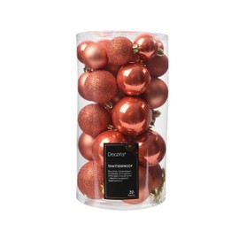 30 orange christmas baubles - autumn baubles - spiced pumpkin baubles christmas decorations - christmas tree hanging ornament - 40mm 50mm 60mm baubles - glitter matt shiny set.