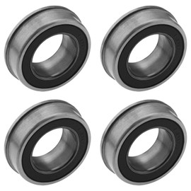 EMSea F6003-20/2RS Flanged Deep Groove Ball Bearings 20 x 35 x 11 mm ABEC-3 Double Sealed Bearings Chrome Steel for Household Appliances, Gardening Machines Pack of 4